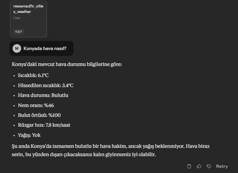 Turkish Weather Resource in Claude